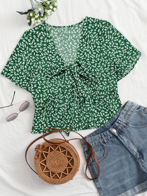 Althea Casual Summer V-Neck Flowy Top | Breezy Elegant Summer Top