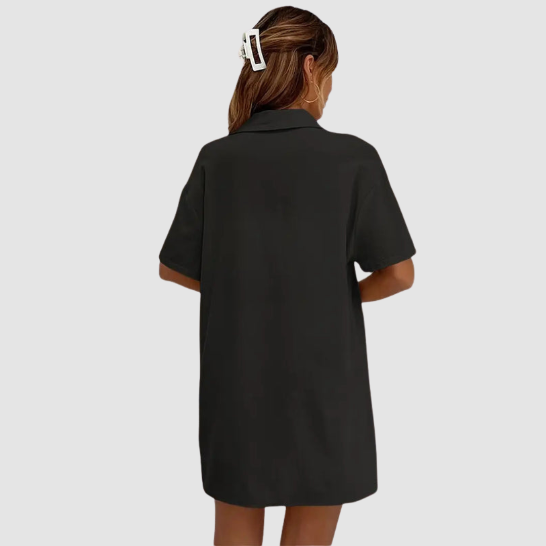 Frances™ Elegant Summer Two Piece Set | Short-Sleeve Button-Up Top and Drawstring Shorts