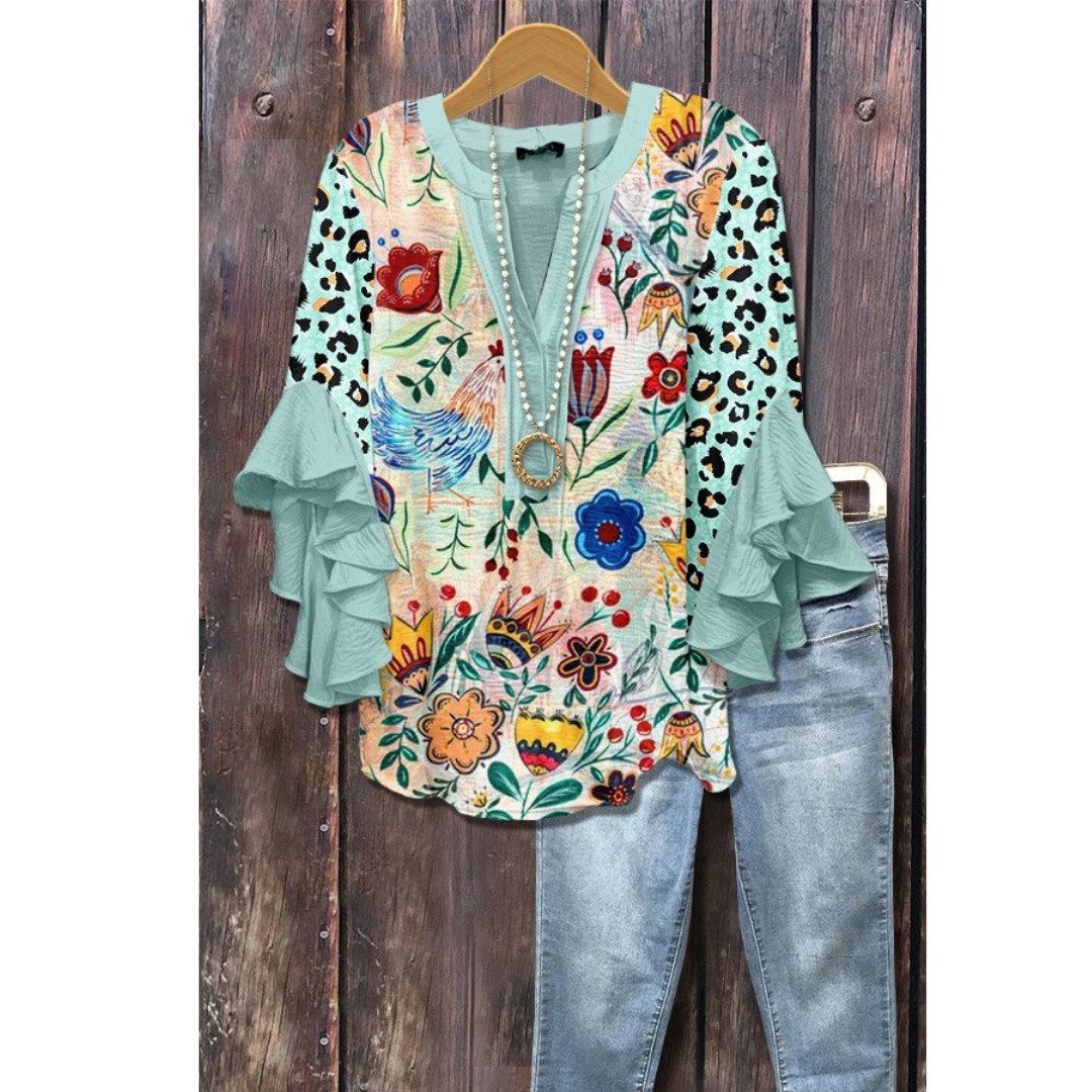 Amarri™ | Classy Women Mixed Floral Vintage Blouse