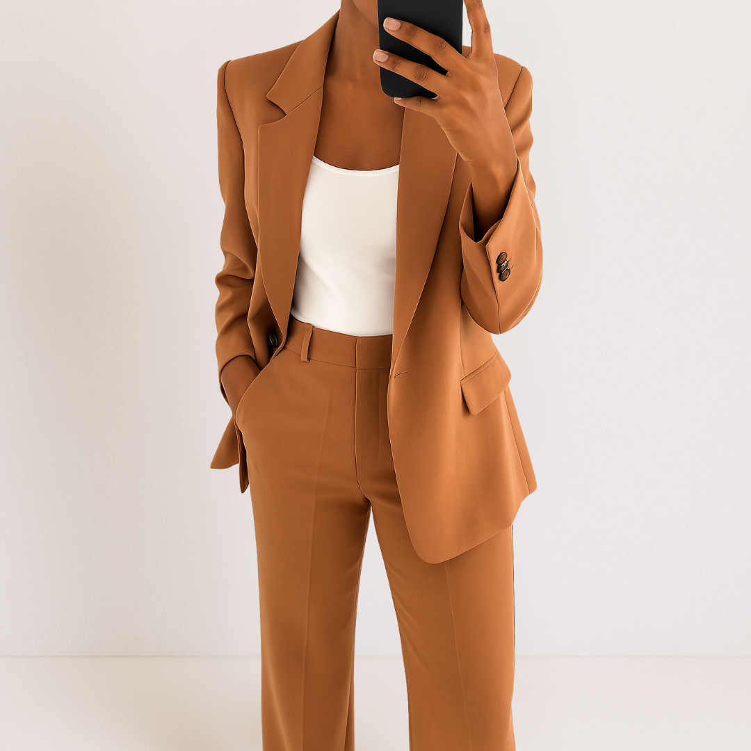 Melynda™ Stylish Two-Part Suit Set | Coordinated Top and Trousers
