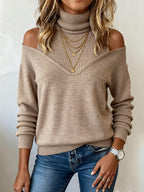 Clara | Off Shoulder Turtleneck Sweater
