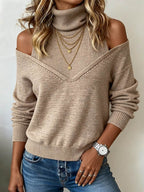 Clara | Off Shoulder Turtleneck Sweater