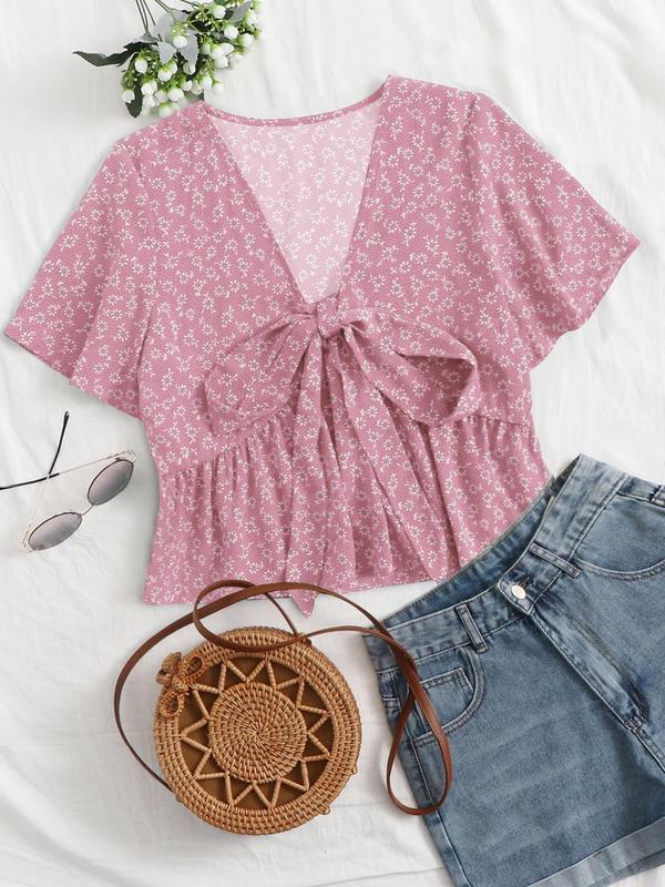 Althea Casual Summer V-Neck Flowy Top | Breezy Elegant Summer Top