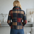 NATALIE | Plaid Mid-Season Coat with Stand Collar