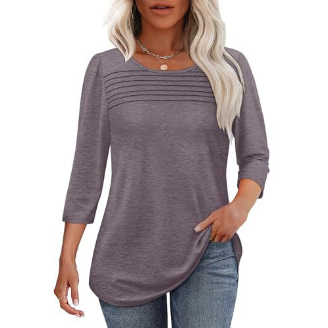 Tessara™ | Casual Pleated Front Spring Top