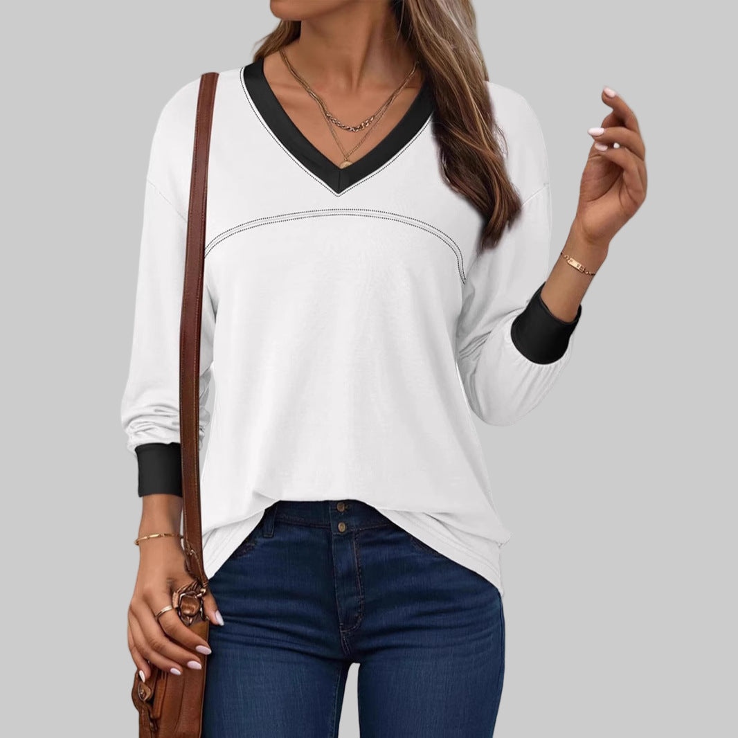 Anesha™| Women Casual Long Sleeve V-Neck Top