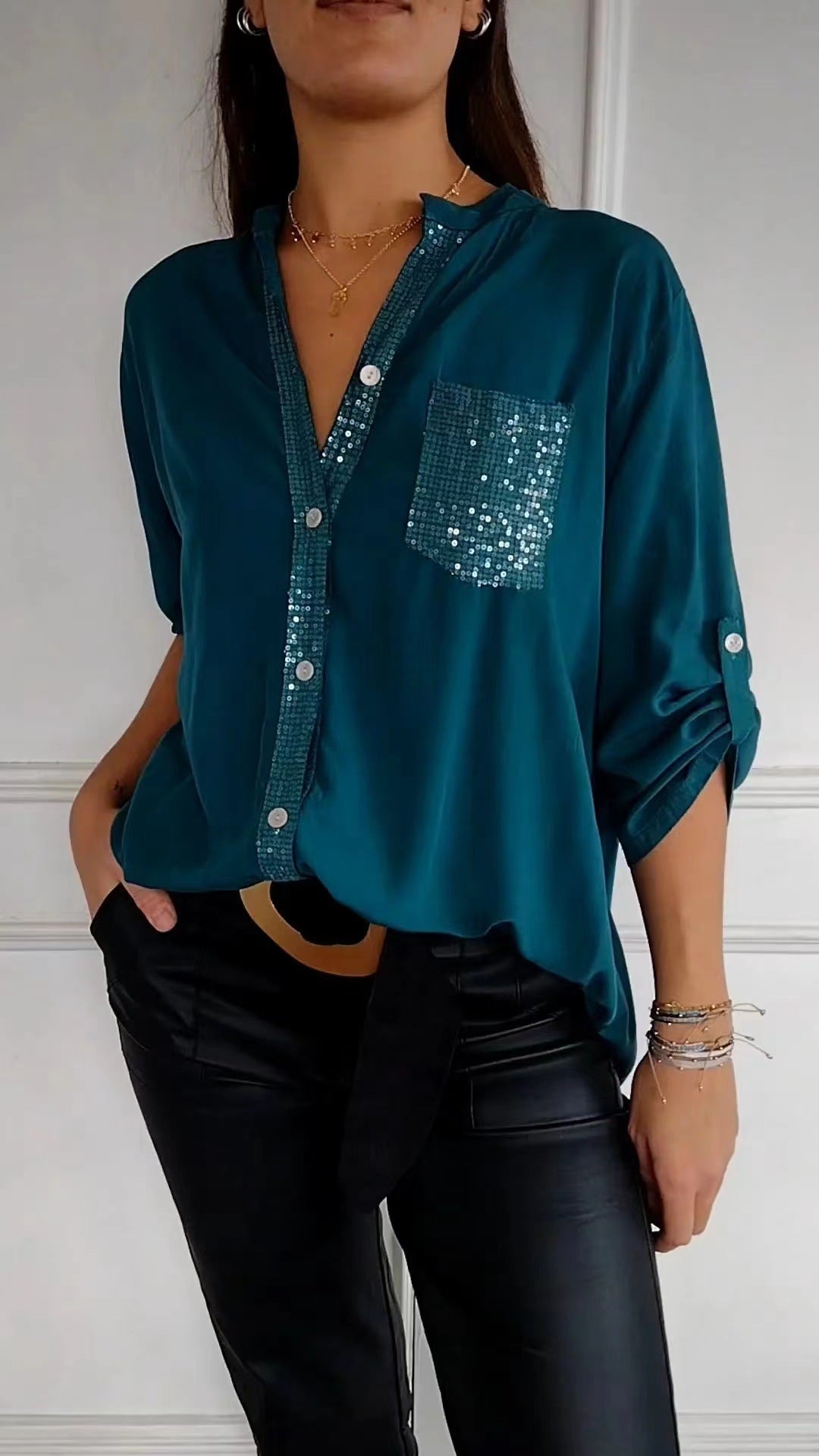 Danica™ | Women Sequin Detailed Blouse