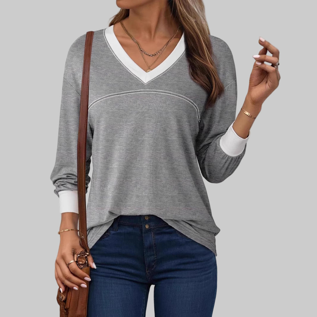Anesha™| Women Casual Long Sleeve V-Neck Top
