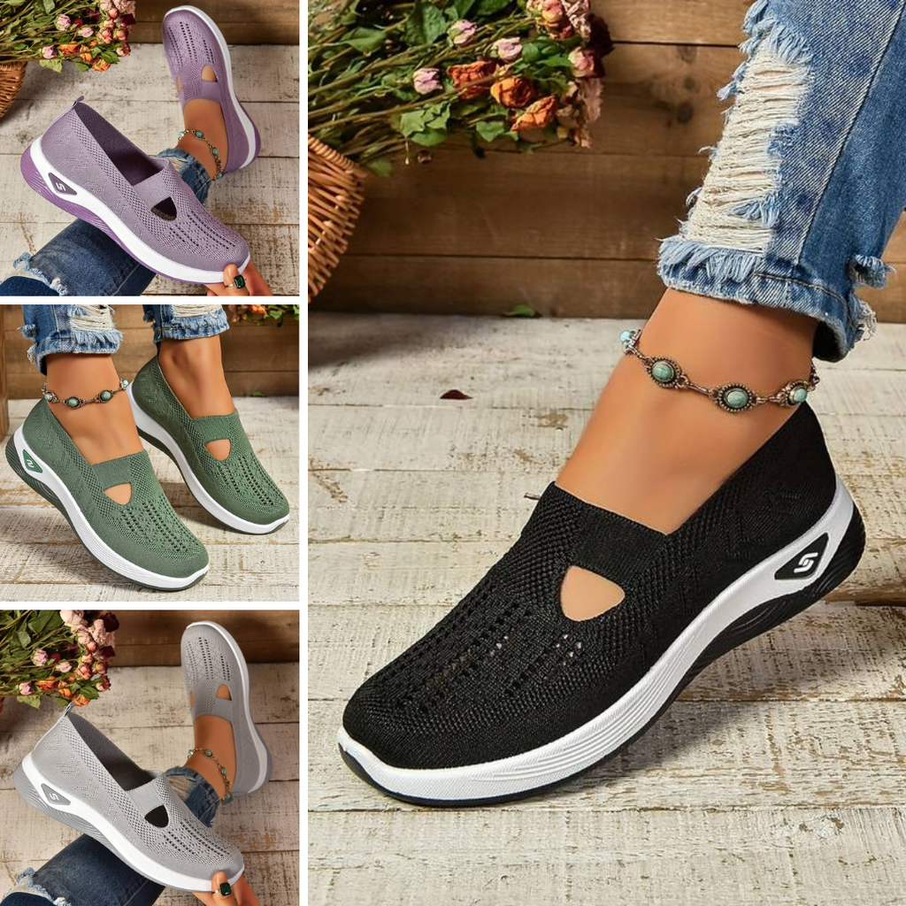 Haniya - Breathable Knit Slip-On Sneakers