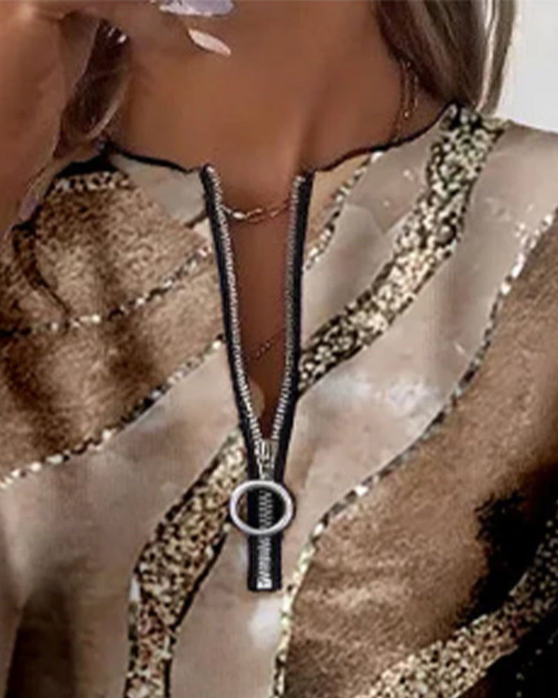 Emma | Half-Zip Sweatshirt With Vintage Print