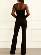 Johanna™ Elegant Jumpsuit | Sheer Mesh Sleeve Jumpsuit