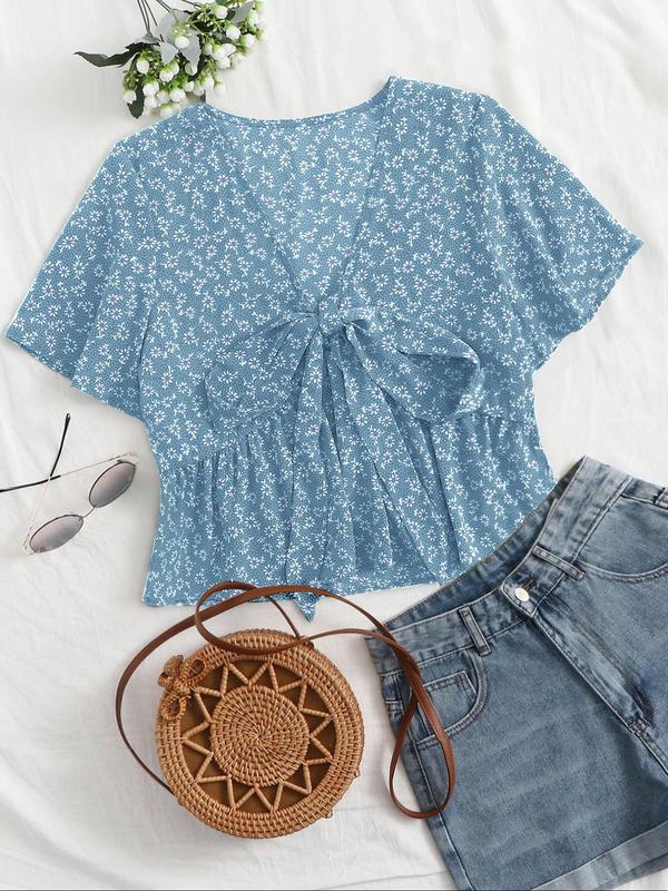 Althea Casual Summer V-Neck Flowy Top | Breezy Elegant Summer Top