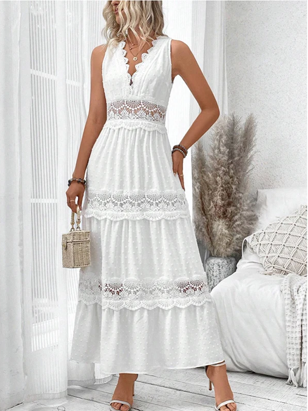 Maika™ | Lace V-Neck Women Maxi Dress