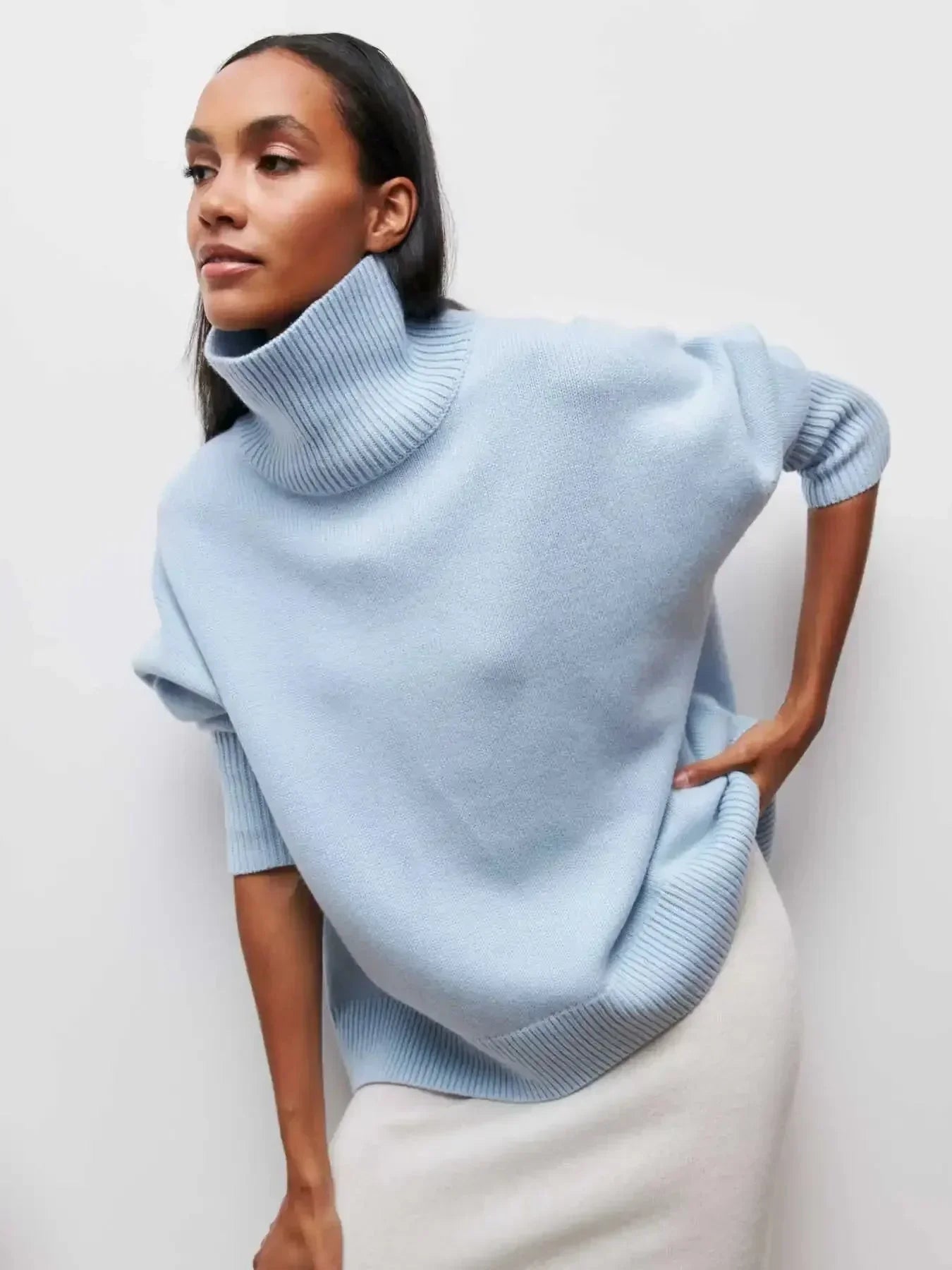 Cittra – Oversized Ribbed Turtleneck Sweater