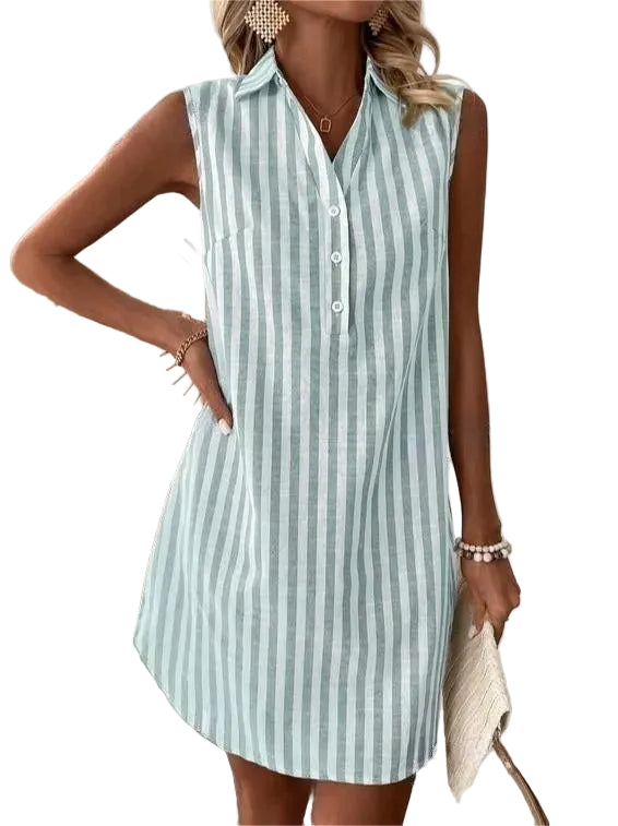 Frenzi - Striped Shirt Dress