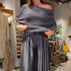 Georgina™ Elegant Off-Shoulder Set | Modern Sophistication with an Impeccable Drape