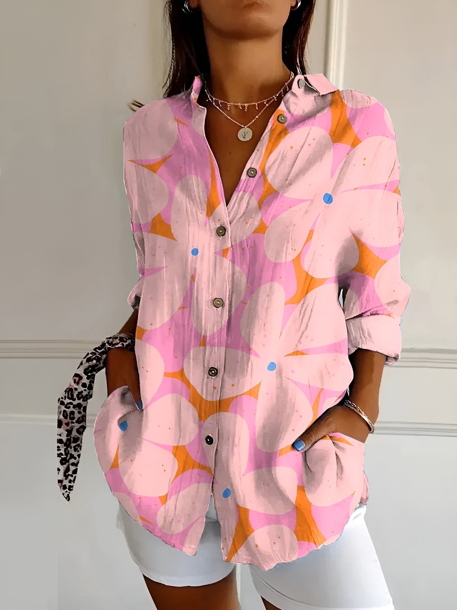 Melodie™ | Women Elegant Floral Button Shirt