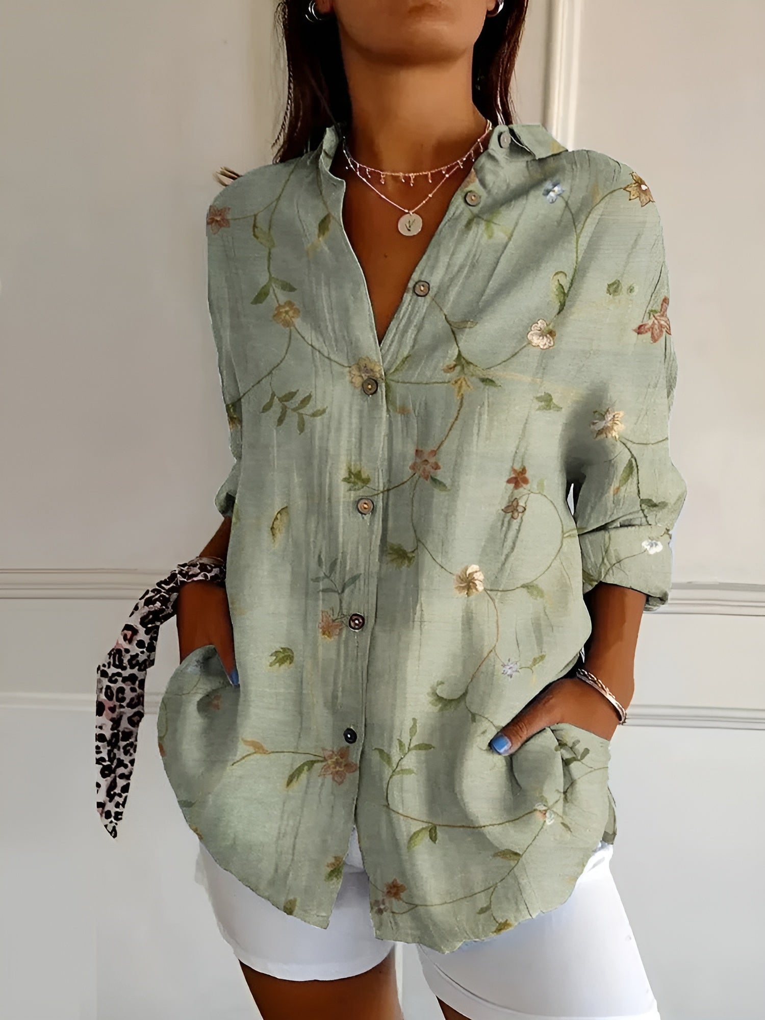 Melodie™ | Women Elegant Floral Button Shirt