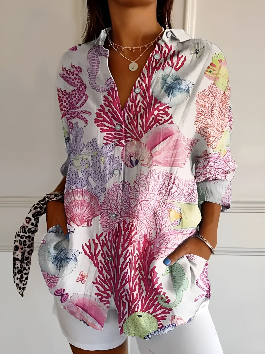 Melodie™ | Women Elegant Floral Button Shirt